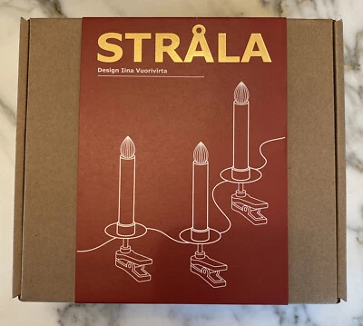 NUEVO EN CAJA IKEA Strala LED Batería Iluminación Cadena 10 Luces Velas + Clips Navidad Foto 1 de 4