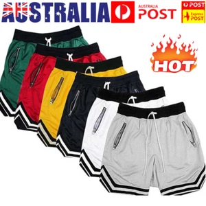 Men's Shorts Basketball Zipper Pocket Sport Shorts Gym Pants Athletic Shorts ♡ - Picture 1 of 31