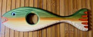 Bilanciere bottiglia vino legno verde arancio Dunn's Woodworks vintage basso 1992 - Foto 1 di 10