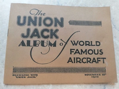 RARE UNION JACK - SEXTON BLAKE ALBUM OF WORLD FAMOUS AIRCRAFT CARDS X12 1930 - Image 1 of 4