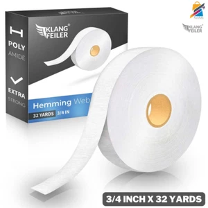 Hemming Tape Iron-On Extra Strong 3/4" x 32 yd Fabric Adhesive Quick Fix Sew - Picture 1 of 14