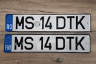 Romania Pair License Plate Ms 14 Dtk