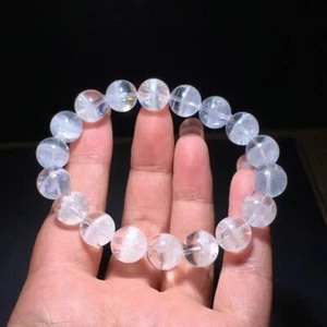 Natürliches weißes Phantom Quarz Kristall Perlen Geist Frau Armband AAAA 11,5 mm - Bild 1 von 8