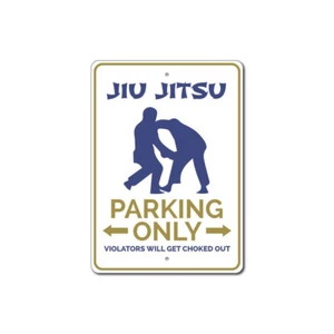 Jiu Jitsu Parking Sign, Karate Lover Aluminum Metal Decor Sign - Picture 1 of 4