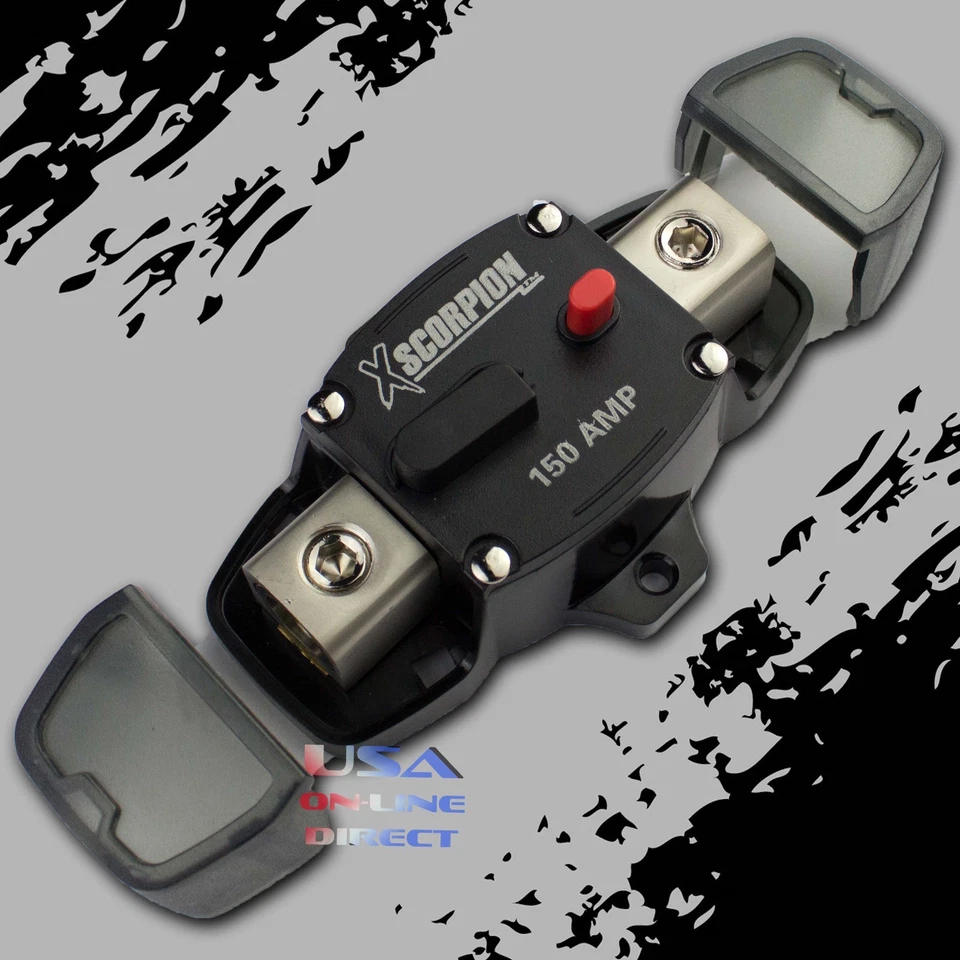 XSCORPION Marine Stereo Wet Wire Sounds 150Amp Circuit Breaker Fuse Audio system Electric