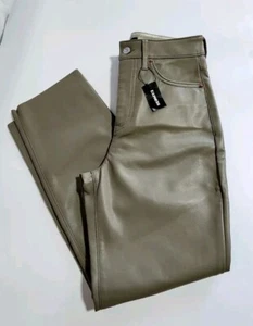 Express moderne gerade POLYURETHAN-Hose Größe 2S super hoher Bund hellbraun. - Bild 1 von 12