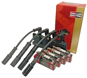 kit bobina con cavi e 4 candele originale champion fiat g.punto 199 1.2 gas - Foto 1 di 16