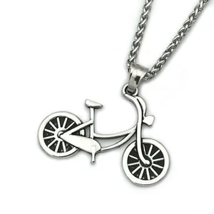 Edelstahl Halskette Kette mit Anhänger Design Fahrrad Bike NEU & TOP - Bild 1 von 4