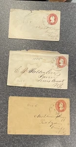 Lote De 3 Fundas Años 1850 Mataselladas Utica Nueva York - Imagen 1 de 8