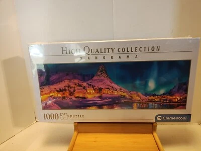 NEW Clementoni 1000 Pc Jigsaw Puzzle Lofoten Islands Night 39747 PANORAMA Italy - Image 1 of 4