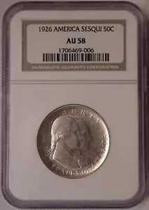 1926 Sesquicentennial Half NGC AU58 Gen 13 Old Holder - Picture 1 of 7