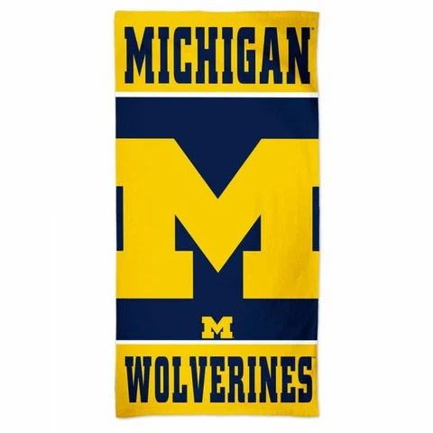 MICHIGAN WOLVERINES SPECTRA BEACH TOWEL 30"X60" COTTON PLUSH NCAA LICENSED Cover