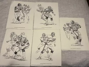 Vintage Atlanta Falcons NFL Football Print Lot Of 5 Shell Oil 1981 Tanenbaum Art - Bild 1 von 6