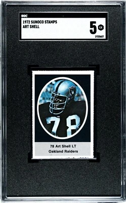 1972 ART SHELL Sunoco Stamps ROOKIE Oakland Raiders LEGEND HOF SGC 5 - Image 1 of 2