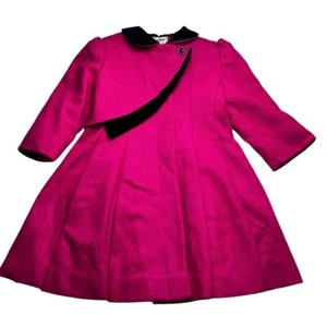 Vintage Rothschild Raspberry Pink Wool Dress Coat Size 6 Years Made in USA - Picture 1 of 9
