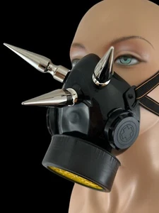 3" Spike  Steampunk Gas Mask Cosplay Spikes Respirator Costume Party - Picture 1 of 3
