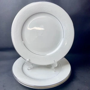 Set of 3 Noritake Whitehall 6115 Japan Dessert / Salad Plates Embossed White EUC - Picture 1 of 6