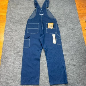 Big Smith Latzhose 42x30 Dark Wash Farm Workwear Denim Jeans Vintage NEU - Bild 1 von 10