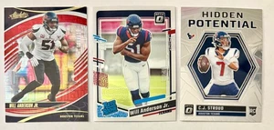 2025 Absolute Will Anderson #'d /850 + 2023 Optic Rookie + CJ Stroud Potential - Picture 1 of 2