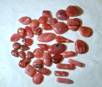 39 PCS LOT Rhodochrosite Ortiz gem quality cabochons from Argentina * deep red - Image 1 of 3