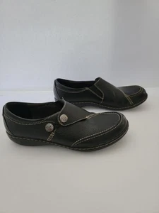 Zapatos Clarks para mujer talla 8,5 N negros Ashland Lane Q mocasines sin cordones de cuero planos - Imagen 1 de 9