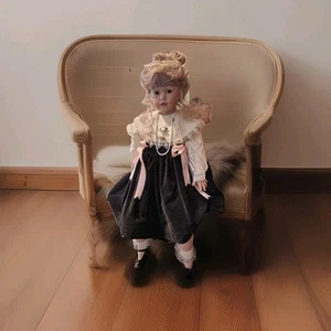 Vintage 1991 Porzellan "Whitney" Puppe 30" Zoll von Donna Rubert lebensecht RAR - Bild 1 von 10