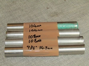 Lotto tagli terminali barra acciaio inox diametro 9/16" 303 asta tonda 104 - 108mm - Foto 1 di 3