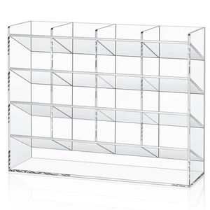 Clear Acrylic Vertical Marker Organizer with 17 Compartments 13x4x10.2 Inch - Picture 1 of 6