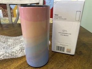 Simple Modern Skinny Can Cooler Sleeve Holder Slim 12oz Pastel Sherbet Swirl NEW - Picture 1 of 7