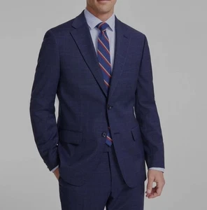 Tommy Hilfiger Wool Blend Navy Blue Plaid Modern-Fit Suit, Men's Size 48L NWOT - Picture 1 of 17