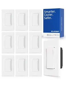 10x ELEGRP Smart Dimmer Light Switch DTR10 Single Pole 2.4GHz Wi-Fi Touch 10 pac - Picture 1 of 12