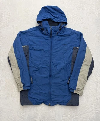 LL Bean Jacket Mens Tall Large Blue Hooded Thermolite Insulated Zip Pockets - Image 1 of 4