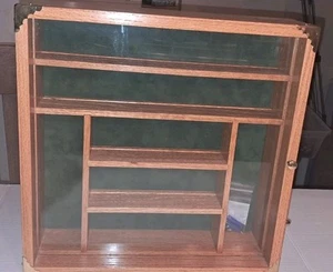 Estante de exhibición de pared de madera rústico vintage caja de sombra de curiosidades estuche de vidrio - Imagen 1 de 9
