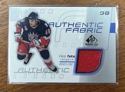 2001-02 sp game used authentic fabric rico fata Jersey af-rf - Image 1 of 2