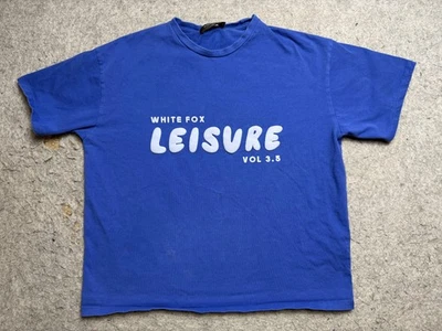 Camisa de ocio de zorro blanco para mujer pequeña mediana azul camiseta gráfica 100 % algodón Foto 1 de 4