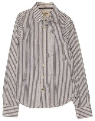 ABERCROMBIE & FITCH Mens Muscle Shirt Medium White Pinstripe Cotton DE03 - Image 1 of 3