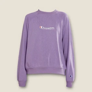 Champion Purple M Pullover Crew Jumper Logo Sweatshirt Fleece Unisex Sport AU - Picture 1 of 5
