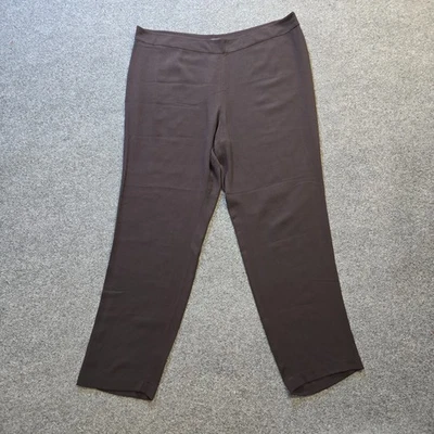 Pantalones Eileen Fisher Mujer Talla XL Marrón Seda Cónicos Ligeros Cápsula Carrera Foto 1 de 4