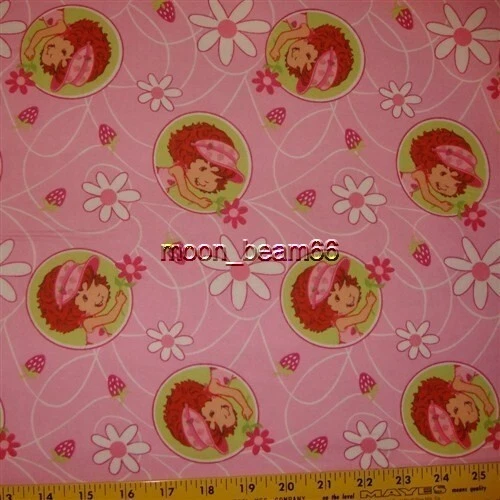 Tela de franela de algodón Strawberry Shortcake de 1 7/8 yardas - blanco margarita rosa Foto 1 de 1