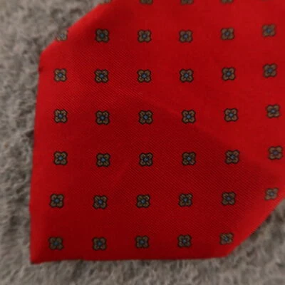 Corbata Stafford roja geométrica 100 % seda foulard quatrefoil 3" Foto 1 de 4