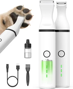 Cordless Dog Paw Trimmer – Quiet 2-Speed Grooming Clippers for Face & Paws - Picture 1 of 8