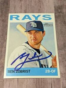 Ben Zobrist Signed 2013 Topps Heritage Card #36 COA Tampa Bay Rays Cubs Royals - Picture 1 of 2