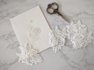 Vintage Lace Trim 4 Lace Corners  Crafts Sewing Junk Journal  Scrapbook - Picture 1 of 5