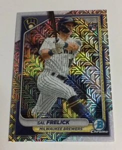 2024 Bowman Mega Box SAL FRELICK Chrome Mojo Refractor Rookie Card RC Brewers - Picture 1 of 2
