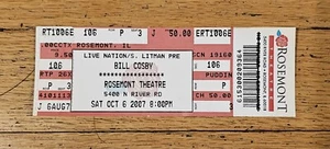 Bill Cosby Ticket Stub October 6th 2007 Rosemont Theatre Illinois Full Ticket - Picture 1 of 2