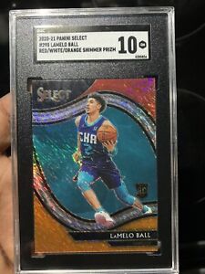 LaMelo Ball 2020 Select Courtside #298 Red White Orange Shimmer RC SGC 10