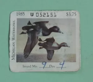 1985 Michigan DNR Resident Waterfowl Duck Hunting License Stamp...Free Shipping! - Picture 1 of 1