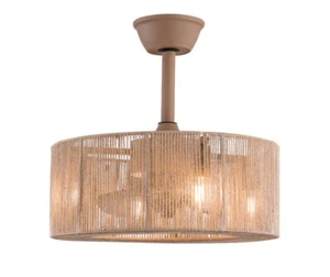 OUKANING 18 in. Indoor Brown Semi-Closed Chandelier Ceiling Fan Light & Remote - Picture 1 of 4