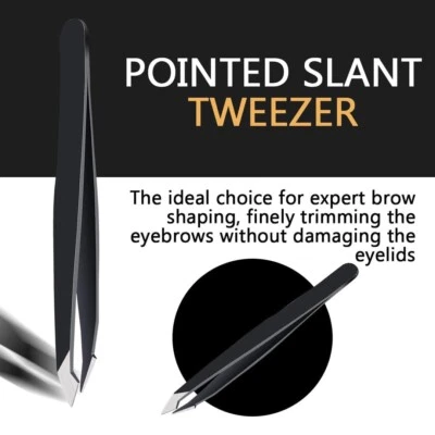 High Precision Eyebrow Tweezers Pointed Slant Tip Stainless Steel Eyebrows. - Image 1 of 4