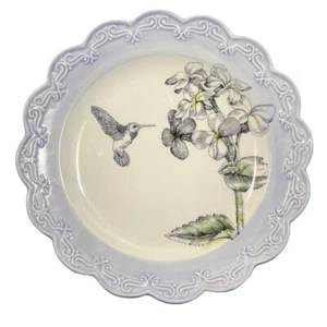 Edie Rose Home BLOOM Salad Plate Scalloped Stoneware Rachel Bilson Hummingbird - Picture 1 of 3